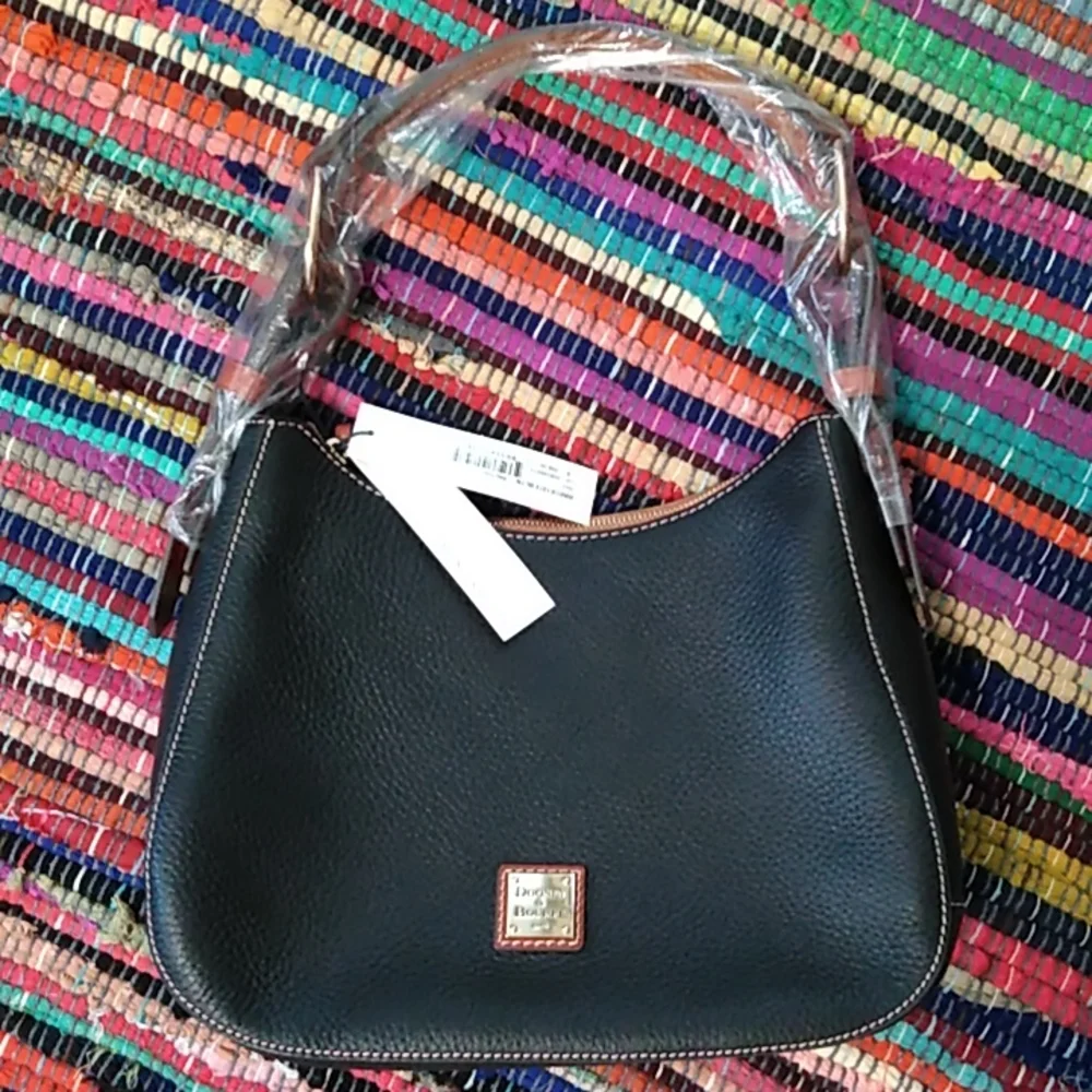 NWT Dooney & Bourke Becket Riley Hobo Bag Shoulder Bag Black Pebble Leather Y2K